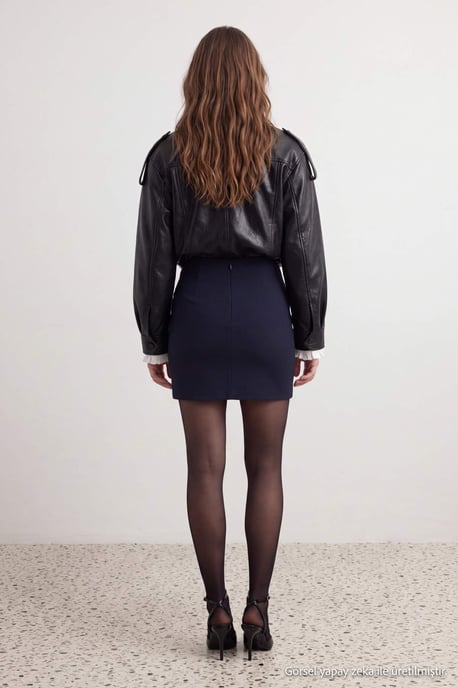 TRENDYOLMİLLA Dames Zwart Effen Kort / Mini Kokerrok- rok Kokerrok- rok Rokken - Image 2