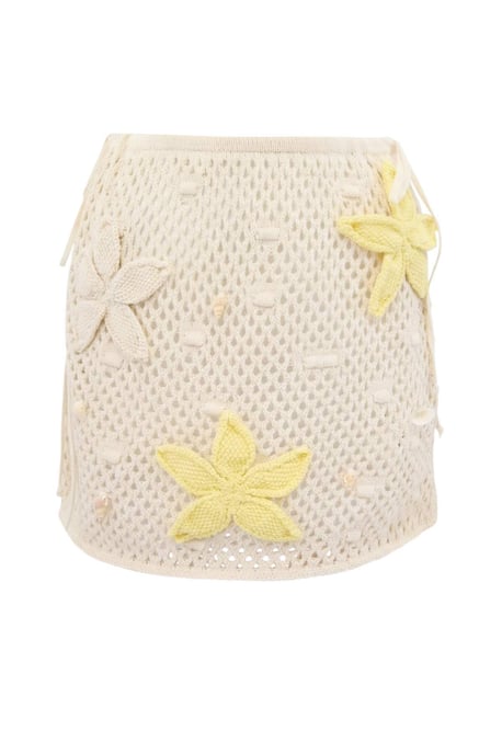 TRENDYOLMİLLA Dames Beige Bloemen Kort / Mini Kokerrok- rok Rokken - Image 3