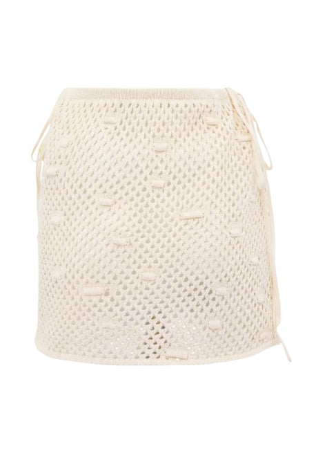TRENDYOLMİLLA Dames Beige Bloemen Kort / Mini Kokerrok- rok Rokken - Image 4