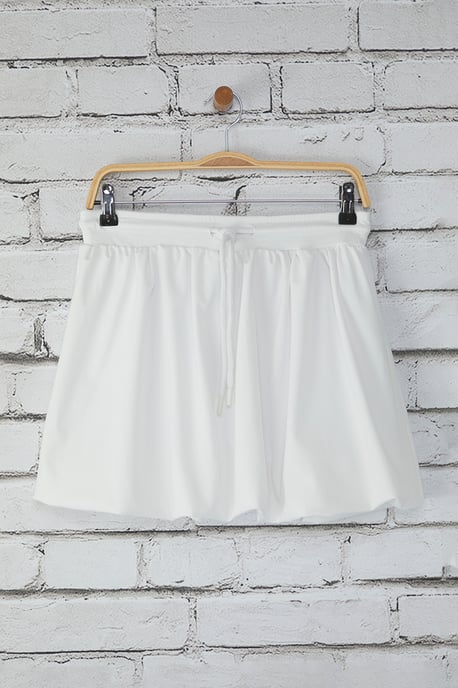 TRENDYOLMİLLA Dames Wit Effen Kort / Mini Ballon rok Ballon Rokken - Image 4