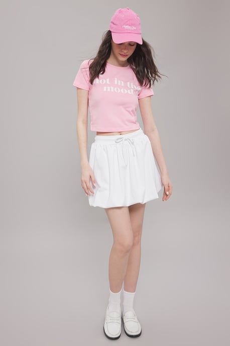 TRENDYOLMİLLA Dames Wit Effen Kort / Mini Ballon rok Ballon Rokken - Image 6