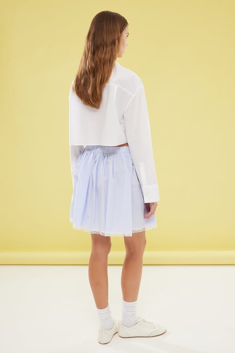 TRENDYOLMİLLA Dames Blauw Gestreept Kort / Mini Skater Rokken - Image 4