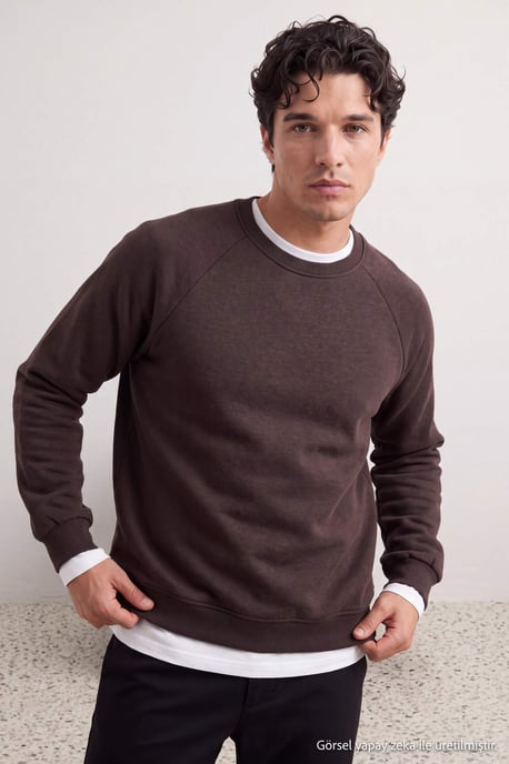 TRENDYOL MAN Heren Effen Lang Oversized Sweatshirts - Image 1