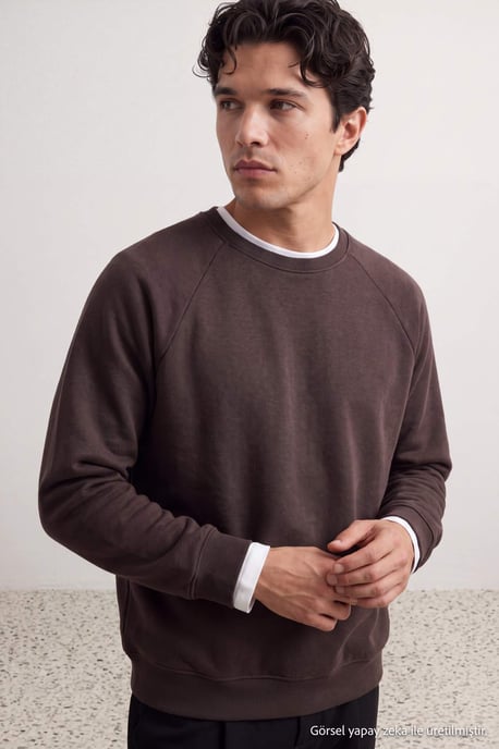 TRENDYOL MAN Heren Effen Lang Oversized Sweatshirts - Image 3