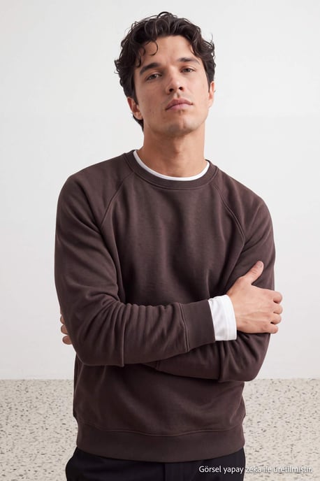 TRENDYOL MAN Heren Effen Lang Oversized Sweatshirts - Image 6