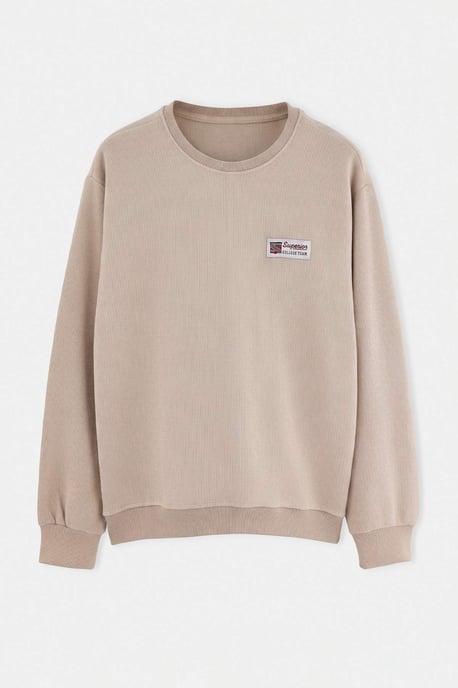 TRENDYOL MAN Heren Grijs Slogan Lang Oversized Sweatshirts - Image 3