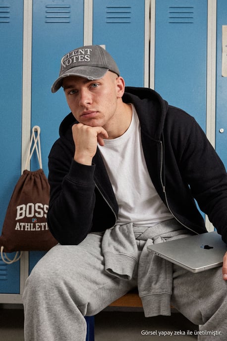 TRENDYOL MAN Heren Zwart Effen Lang Oversized Sweatshirts - Image 3