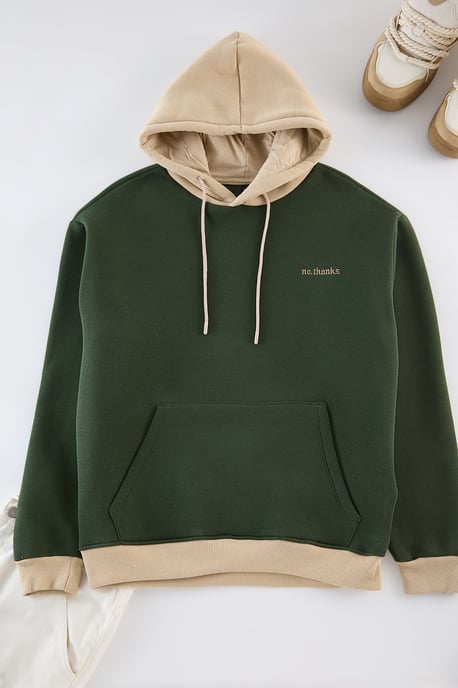 TRENDYOL MAN Heren Kaki Colorblock Lang Oversized Sweatshirts - Image 5