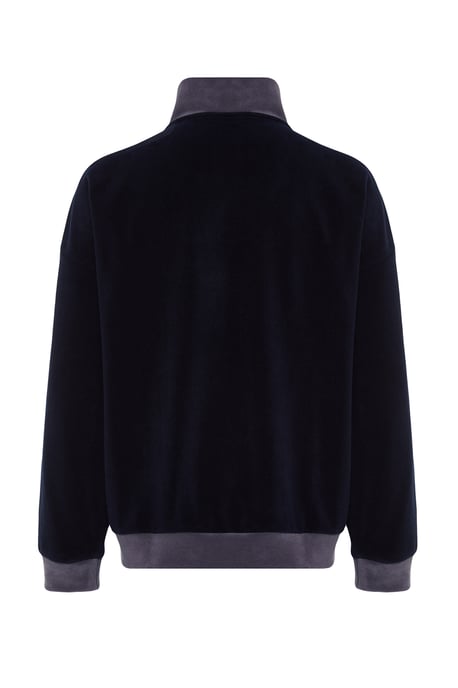 TRENDYOL MAN Heren Donkerblauw Colorblock Lang Oversized Sweatshirts - Image 5