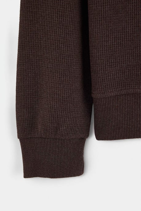 TRENDYOL MAN Heren Bruin Effen Lang Oversized Sweatshirts - Image 4