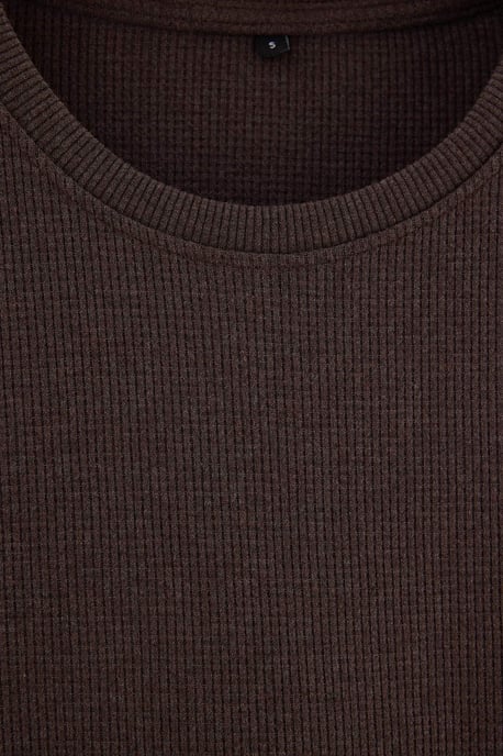 TRENDYOL MAN Heren Bruin Effen Lang Oversized Sweatshirts - Image 5