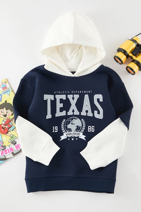 TRENDYOLKIDS Jongens Ecru Colorblock Lang Regular fit Sweatshirts - Image 4