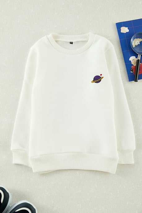 TRENDYOLKIDS Meisjes Wit Grafisch Lang Regular fit Sweatshirts - Image 2