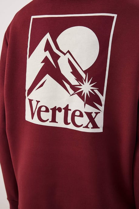 TRENDYOL MAN Heren Bordeaux Galaxy Lang Regular fit Sweatshirts - Image 4