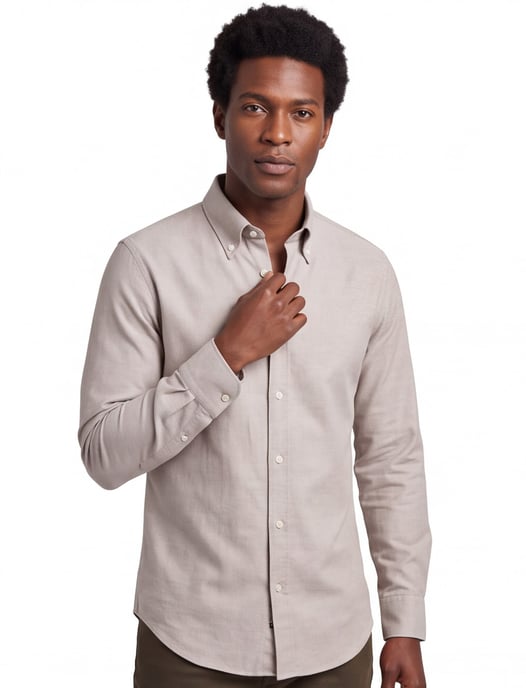 katoenen overhemd John Miller normale fit beige - Image 1