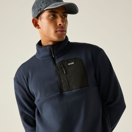 Regatta Heren Frankie Half Zip Fleece Top (Marine, Zwart) - Image 4
