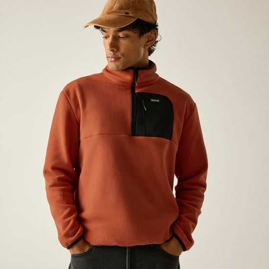 Regatta Heren Frankie Half Zip Fleece Top (Rooibosthee/Zwart) - Image 5