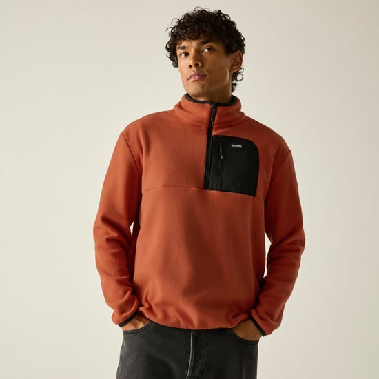 Regatta Heren Frankie Half Zip Fleece Top (Rooibosthee/Zwart) - Image 6