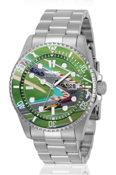 Invicta Pro Diver 51059 Herenhorloge - Quartz Uurwerk - Roestvrij Staal met Groene Wijzerplaat - 43 mm - Summerville - Image 1