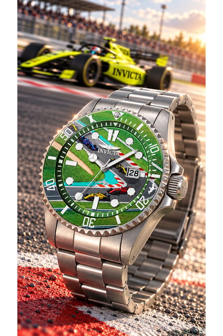 Invicta Pro Diver 51059 Herenhorloge - Quartz Uurwerk - Roestvrij Staal met Groene Wijzerplaat - 43 mm - Summerville - Image 2
