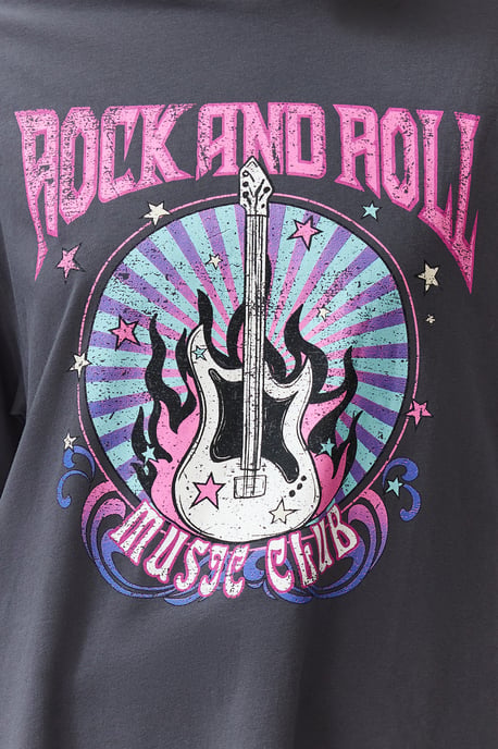 TRENDYOLMİLLA Dames Grijs Grafisch Kort Oversized T-shirts - Image 4