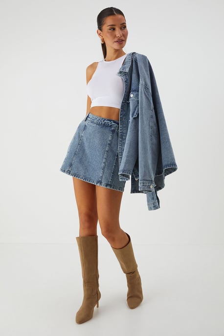 MissPap Denim minirok met hoge taille - Image 1