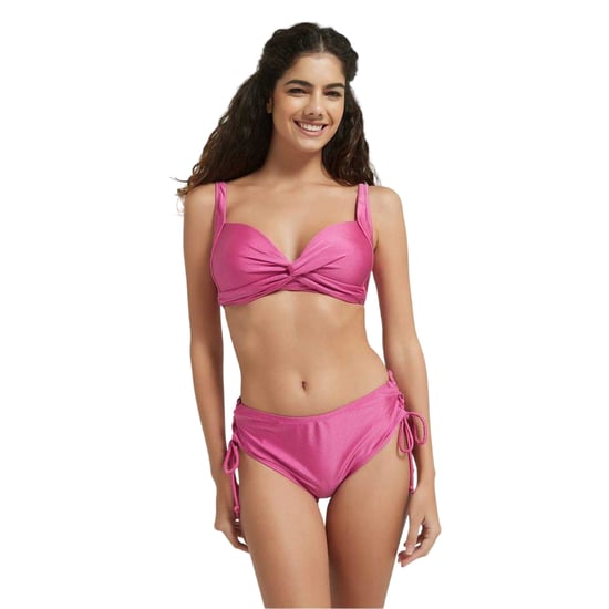 Be You Glanzende Plunge-bikinitop voor dames (Framboos) - Image 2