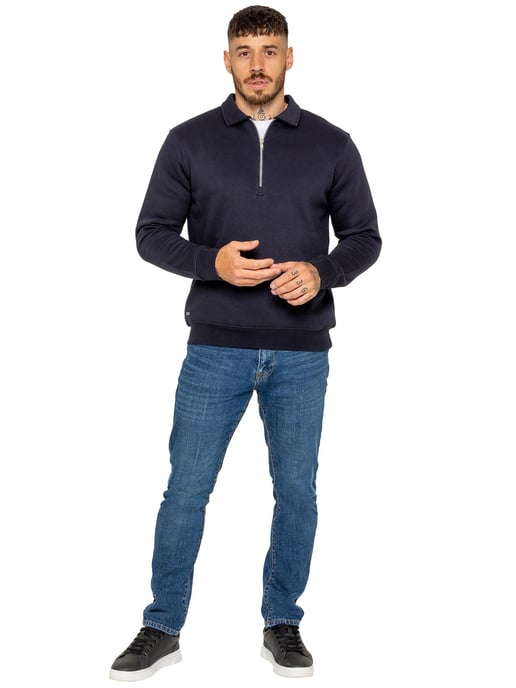 Enzo Milano | Heren Half-Zip Sweatshirt met Kraag - Image 4