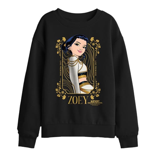 K-Pop Demon Hunters Zoey-sweatshirt met randje voor kinderen (Zwart/Goud) - Image 1