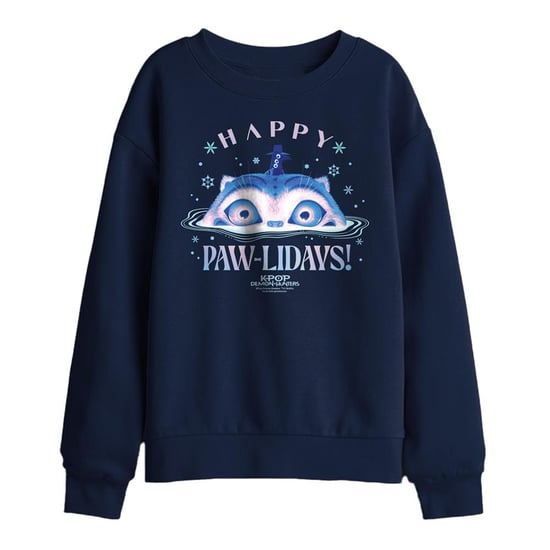 K-Pop Demon Hunters Happy Pawlidays Derpy Tiger kersttrui voor kinderen (Marineblauw) - Image 1