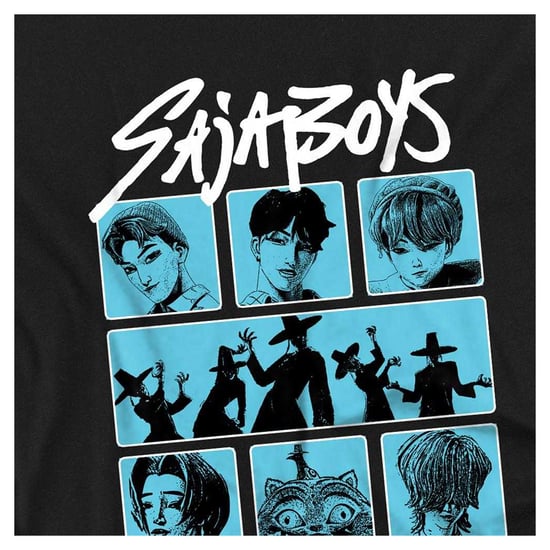 K-Pop Demon Hunters Vierkante sweatshirt met Saja Boys-posterprint voor kinderen (zwart) - Image 3