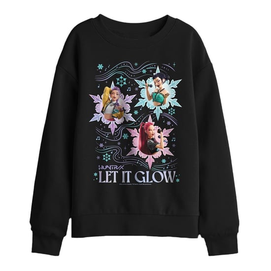 K-Pop Demon Hunters kerst-sweatshirt Huntrix Let It Glow voor kinderen (Zwart) - Image 1