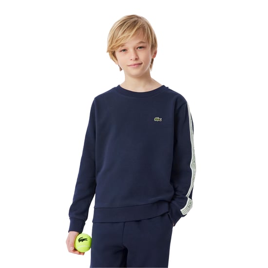 Lacoste Sweatshirt met Geborduurd Logo Ronde Hals voor Kinderen/Kinderen (Marineblauw) - Image 1