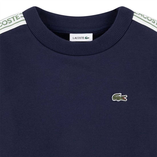 Lacoste Sweatshirt met Geborduurd Logo Ronde Hals voor Kinderen/Kinderen (Marineblauw) - Image 4