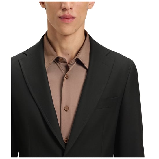 Boss Herenblazer met reverskraag en normale pasvorm (Zwart) - Image 4