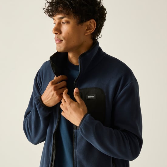 Regatta Heren Frankie Full Zip Fleecejack (Marine, Zwart) - Image 4