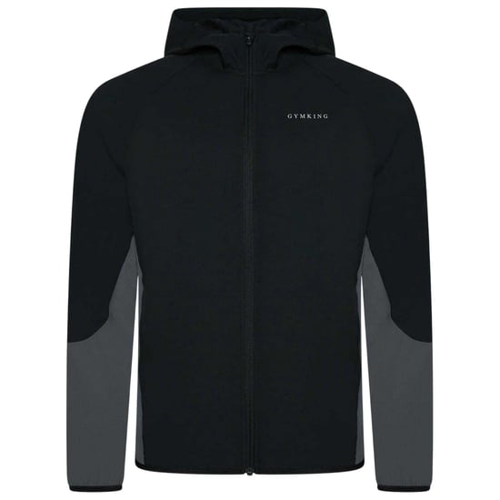 Gym King Raglan-windjack met capuchon voor heren (Zwart/Grafiet) - Image 2