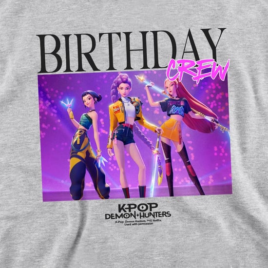 K-Pop Demon Hunters Kinder/jongeren Huntrix Birthday Crew Group hoodie (Athletic Heather) - Image 3