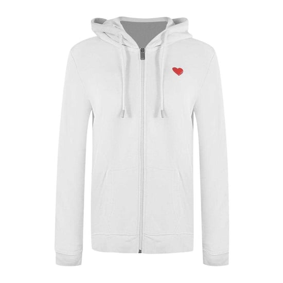 Love Moschino dameshoodie Love Small Logo met volledige ritssluiting (Wit) - Image 1