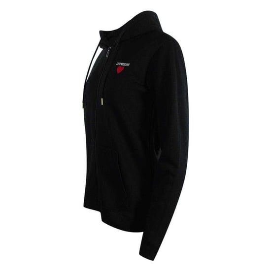 Love Moschino Casual katoenen hoodie met doorlopende ritssluiting voor dames (Zwart) - Image 3