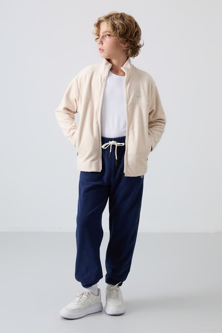 Tommy Life Sweatshirt voor kinderen van pluche met ritskraag - Image 4