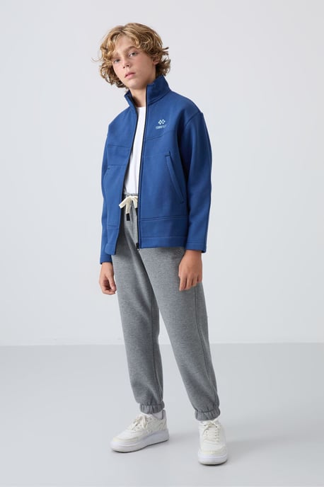 Sweatshirt voor jongeren met ritskraag en zak - Image 4