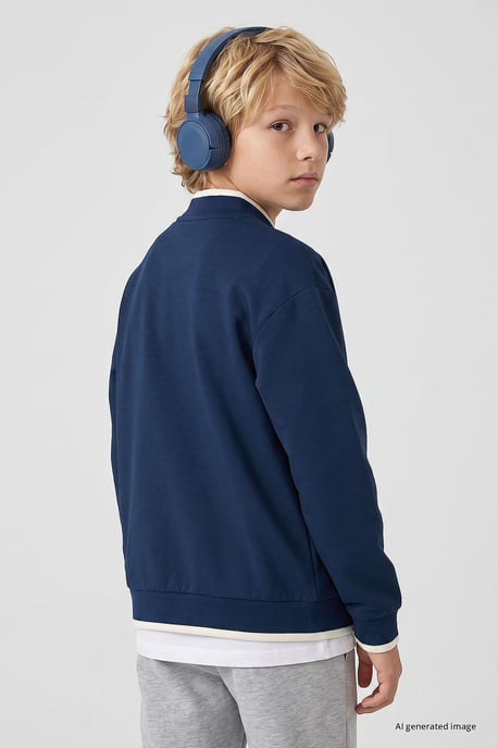 Sweatshirt voor jongeren met rits en ronde hals - Image 5