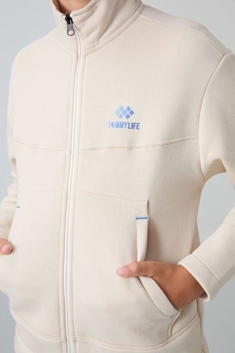 Tommy Life Jongerensweatshirt met ritskraag en zak - Image 2