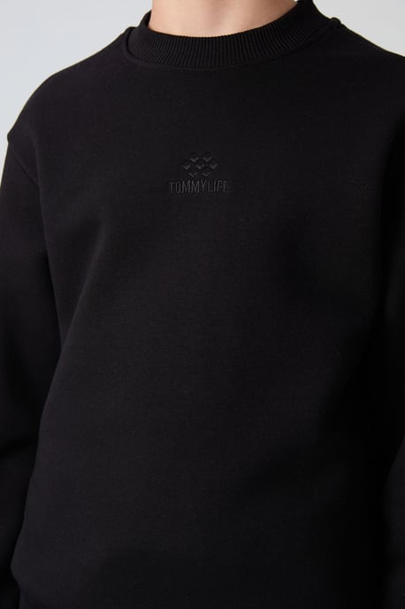 Sweatshirt voor jongeren met ronde hals en borduursel - Image 2