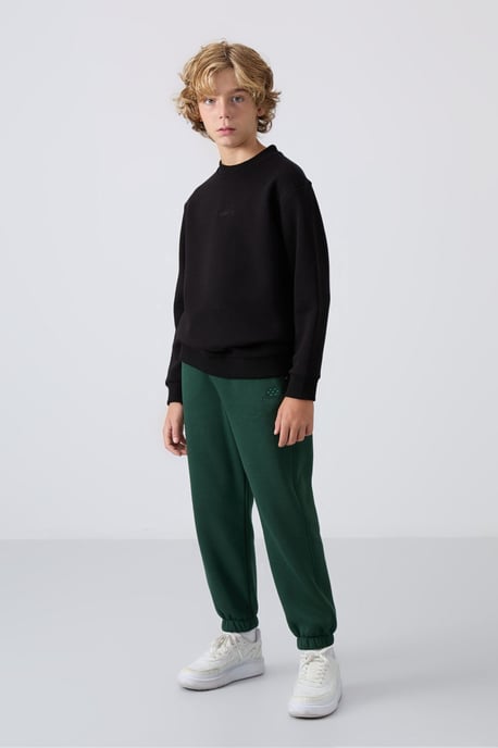 Sweatshirt voor jongeren met ronde hals en borduursel - Image 3