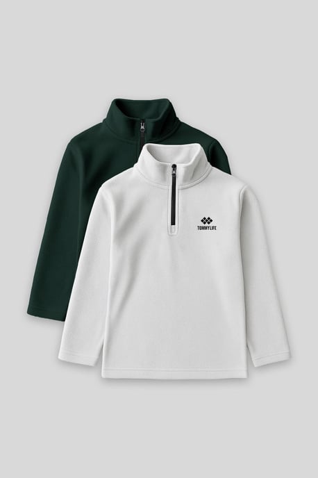 Pluchen sweatshirt voor jongeren met halve rits - Image 1