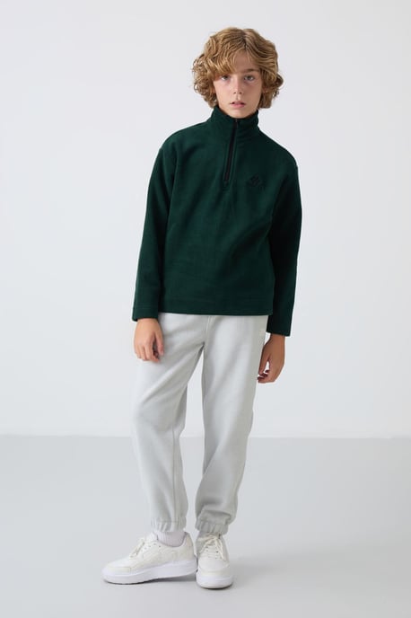 Pluchen sweatshirt voor jongeren met halve rits - Image 4