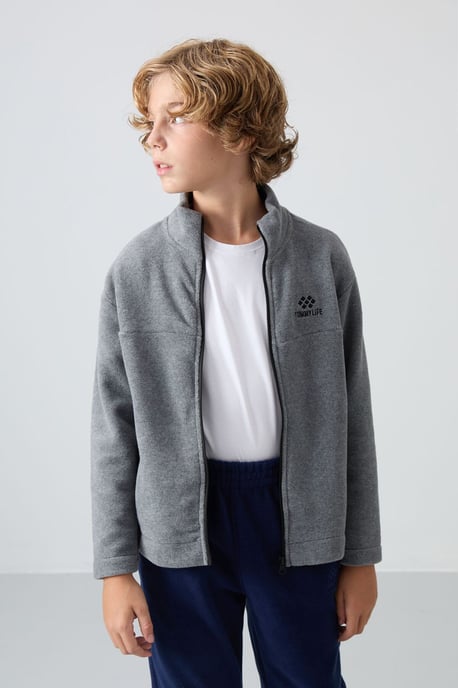 Sweatshirt voor jongeren met ritssluiting bij de kraag - Image 1