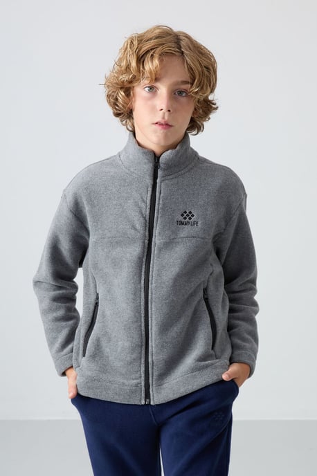 Sweatshirt voor jongeren met ritssluiting bij de kraag - Image 3